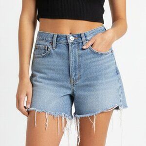 Levi's 550 High-Waisted Distressed Light Wash Blue Denim Shorts - Size 31